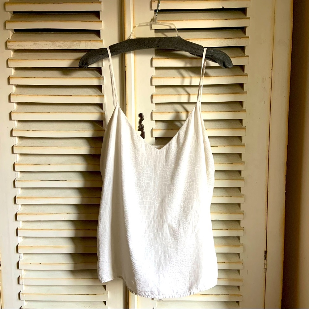 L’agence croc print silk tank top